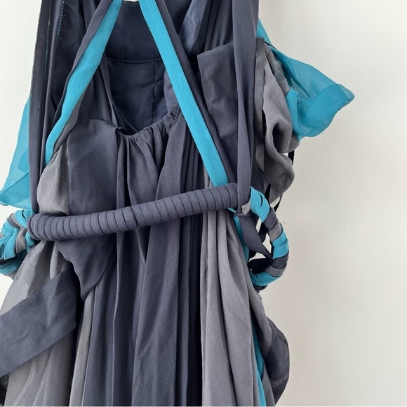 BCBGMAXAZRIA Runway Silk Maxi Gown – Turquoise & Dark Grey – Size XXS - Picture 9 of 11